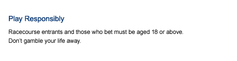 Play responsibly. Racecourse entrants and those who bet must be aged 18 or above. Don’t gamble your life away.