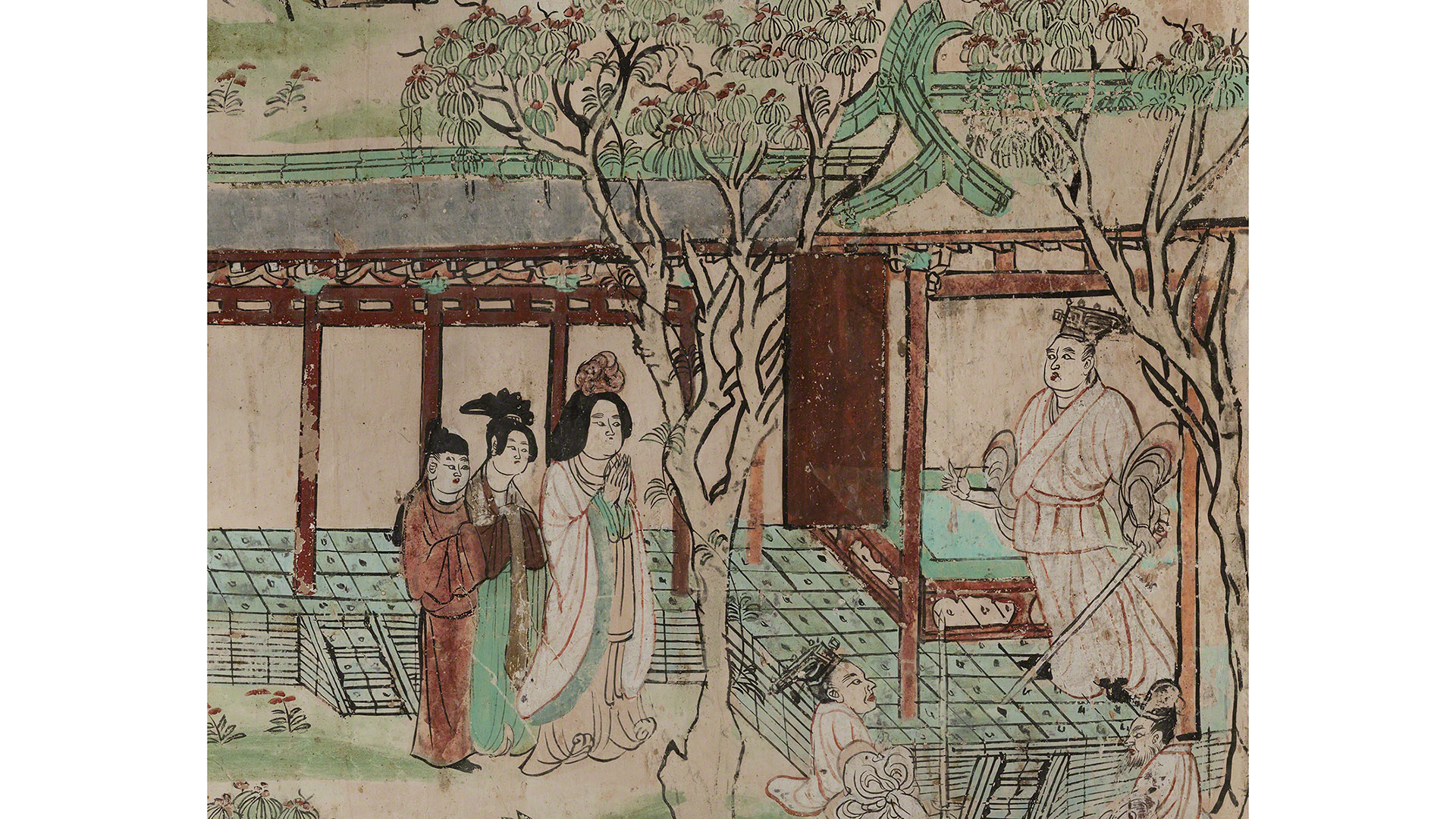Illustration of “Amitayus-mindfulness Sutra” (Detail) • North wall of Mogao Cave 45 • High Tang dynasty